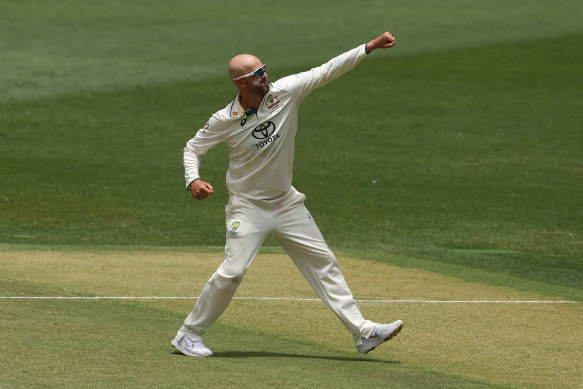Nathan Lyon gets a wicket.