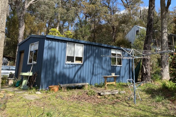 Jackie Bos is grateful to have the support of family. She lives in this shed on her sister’s property.