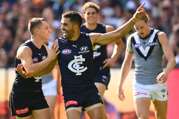 Jack Martin after booting a goal.