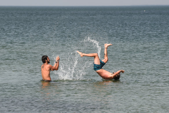 December 30 was a great day for a dip before the temperature spiked. Such an everyday activity amid so much unprecedented tension. 