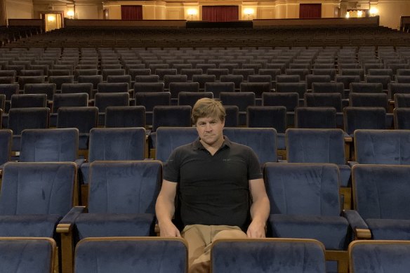 Jason Marriner at the Regent Theatre during last year’s lockdown.