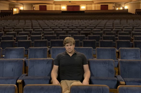 Jason Marriner at the Regent Theatre during last year’s lockdown.