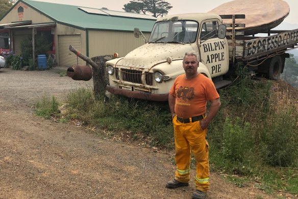 Sam Ramaci managed to save his house but lost a cool room full of fruit to the fire. 