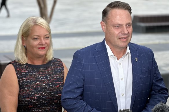 Lord mayor Adrian Schrinner – pictured with his deputy, Krista Adams – says  Brisbane City Council has received $127 million less in revenue than expected.