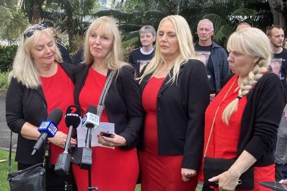 Lynn Cannon’s sisters speak outside the Supreme Court of Western Australia after her murderer was sentenced to life in prison,