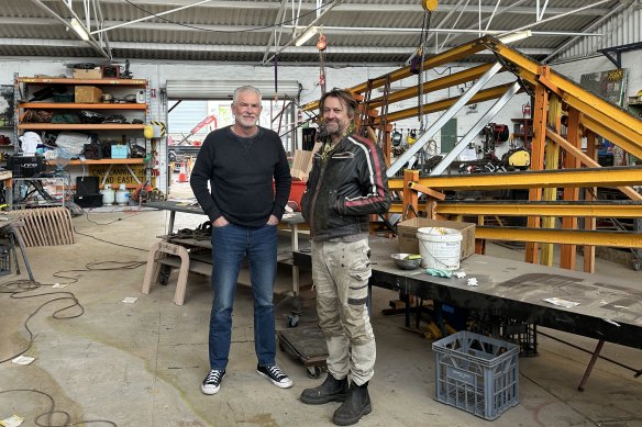 Two of the Pickle District’s driving forces, gallery owner Linton Partington and sculptor Jon Denaro.