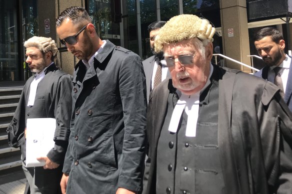 Ahmed Jaghbir (front centre) has been found guilty of being an accessory before the fact to the murder of Kemel Barakat.