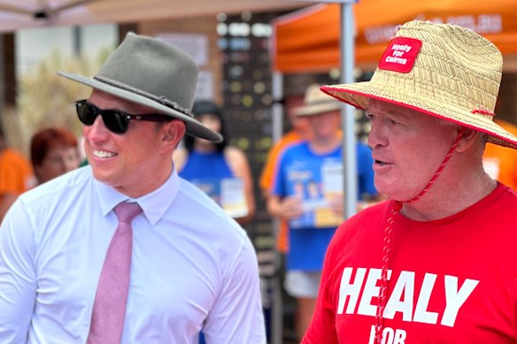 Steven Miles alongside Cairns MP Michael Healy.