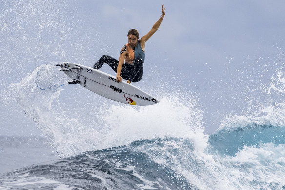 Molly Picklum takes flight in Tahiti last year.