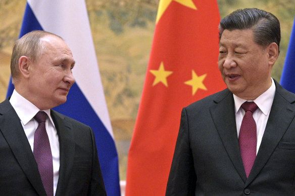 Vladimir Putin and Xi Jinping in Beijing before the opening ceremony for the Winter Olympics. 