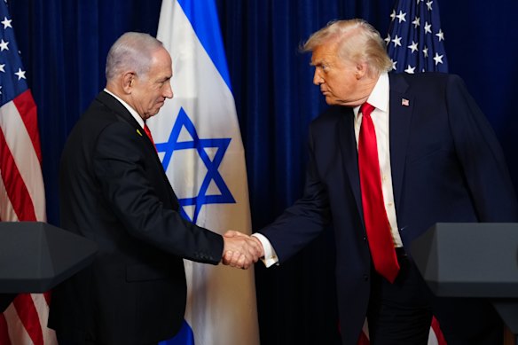 Israeli Prime Minister Benjamin Netanyahu and US President Donald Trump in December.