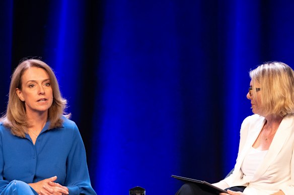 NSW Opposition Leader Kellie Sloane in conversation with Sydney Morning Herald editor Jordan Baker.