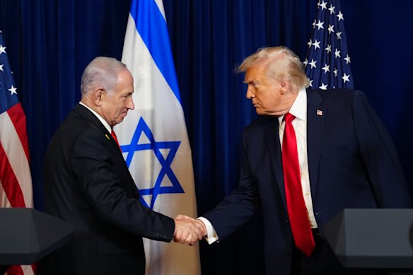 Israeli Prime Minister Benjamin Netanyahu and US President Donald Tump at Mar-a-Lago in December.