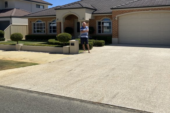 Len White at his Burns Beach home, where the local council has deemed his driveway to be “non-compliant”.