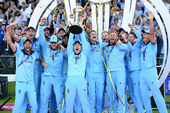 England players celebrated their World Cup victory last year.