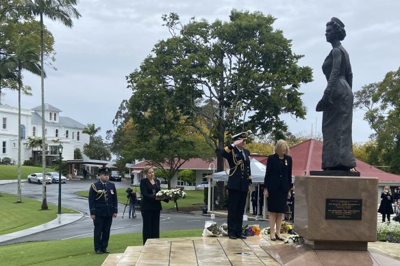 Queensland Governor Dr Jeannette Young and Premier Annastacia Palaszczuk lay wreaths at Government House in Paddington to mark the passing of Queen Elizabeth II.