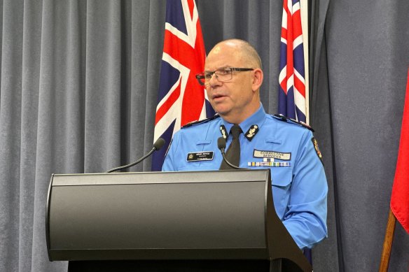 WA Corrective Services Commissioner Brad Royce addressing the media after the death on Thursday evening.