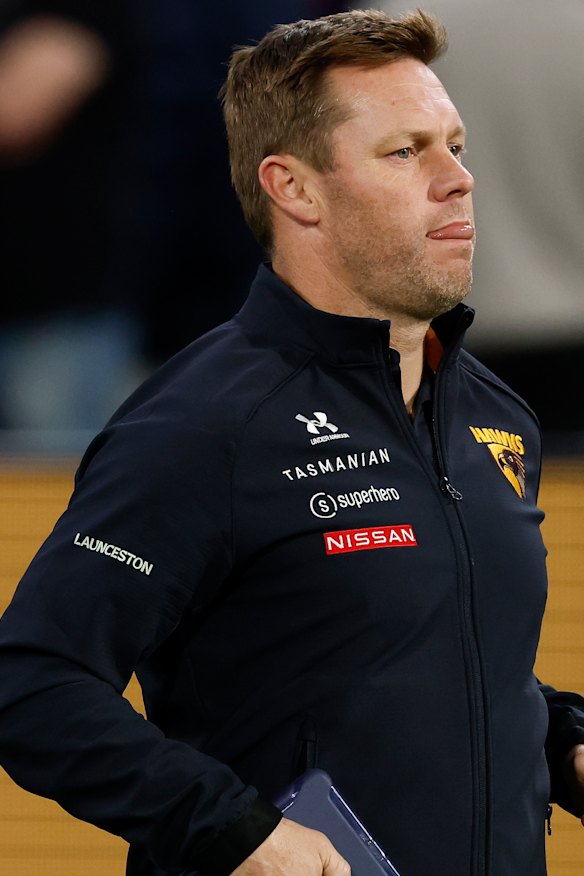 Hawthorn’s senior coach Sam Mitchell.