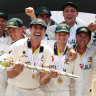 Australia celebrate their World Test Championship final win.