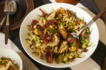 Rosheen Kaul’s “Hainanese chicken rice” greens bowl.