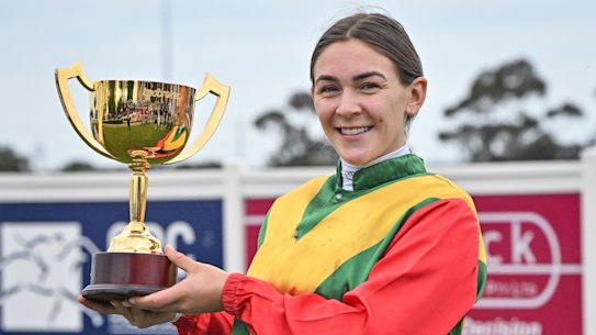 Celine Caudray has realised her childhood dream of having a ride in the Melbourne Cup.