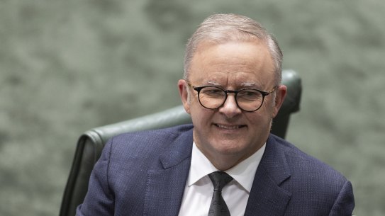 Prime Minister Anthony Albanese during Question Time at Parliament House in Canberra