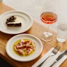 Pickled octopus and baked ricotta with agrodolce.