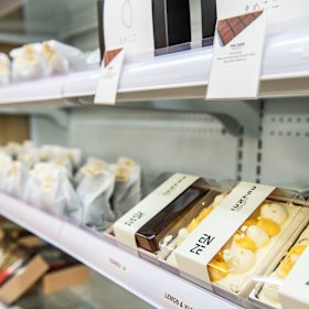 Fridges are filled with colourful cakes, namas chocolate, mochi and more.