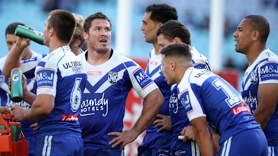 Josh Jackson and the Bulldogs during yet another loss in a forgettable 2020 NRL campaign.