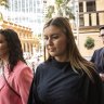 Brittany Higgins arrives at the Federal Court in Sydney on Friday. 