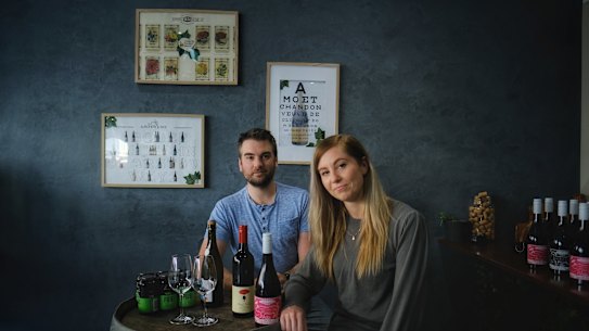 Photo of Suburban Cellar Door  business owners Ashlyn Trickett and
Cain Parkin