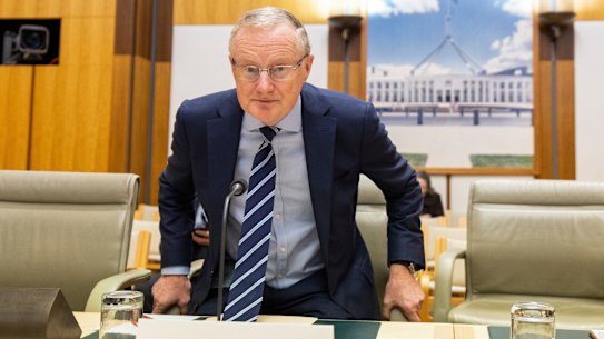 RBA governor Philip Lowe settles in for what may have been his last Senate estimates appearance.