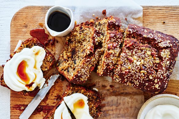 Karen Martini’s seed, date, walnut and maple breakfast loaf 