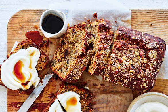 Karen Martini’s seed, date, walnut and maple breakfast loaf 
