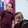 Twins Joel and Jordan among 5000 Sydney kids who need back-to-school support