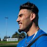 Terrell May helps launch Sunday’s Beer Footy and Food Festival at North Sydney Oval