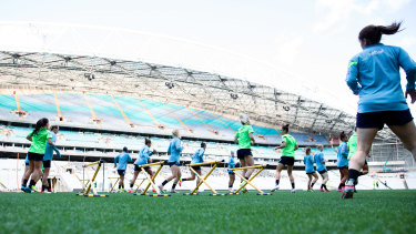 The Matildas are at home for the first time in almost two years, but are training under a cloud of innuendo.