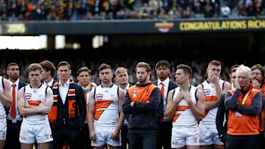 Giants players and officials come to terms with their AFL grand final defeat.