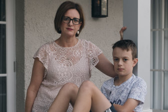 Louise Kuchel from Parents for ADHD Advocacy Australia and her son Liam, who has ADHD, at their Balgowlah home.  