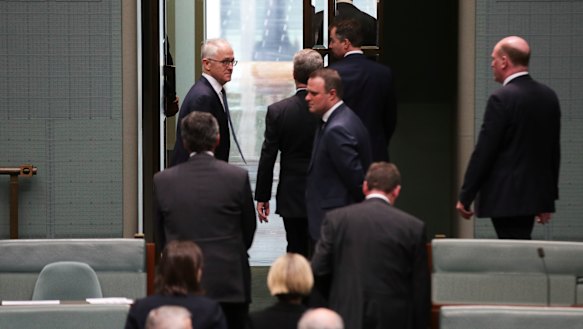 Prime Minister Malcolm Turnbull leaves the House of Representatives after it adjourned on Thursday.