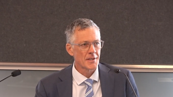 Cross River Rail Delivery Authority chief executive Graeme Newton gives evidence.