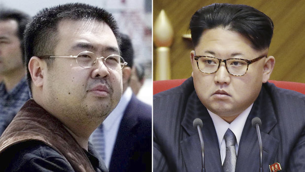 Kim Jong-nam, left,  in Narita, Japan, on May 4, 2001, and his half-brother North Korean leader Kim Jong-un.