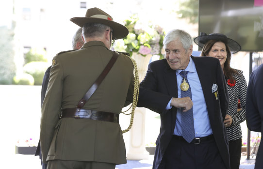 Chief of the Defence Force General Angus Campbell and Kerry Stokes last year.
