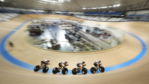 Athletes take part in an Olympic test event in Shizuoka last month.