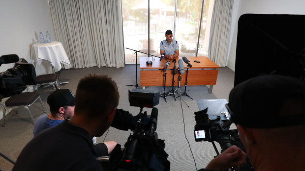 Stephen Kearney addresses media on the Gold Coast on Monday.