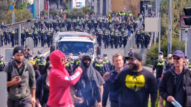 More than 2000 officers were deployed as part of the anti-protest operation in Melbourne on Saturday.