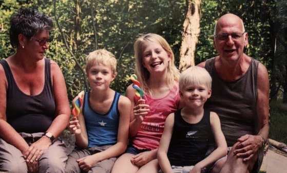 Henk and Ineke Tournier with their grandchildren.