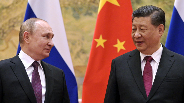 Xi Jinping and Vladimir Putin in Beijing last week.