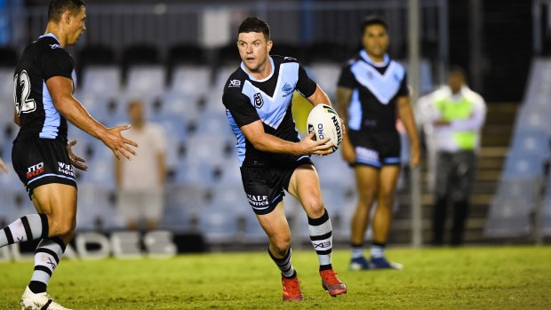 Options: Cronulla playmaker Chad Townsend searches for support.
