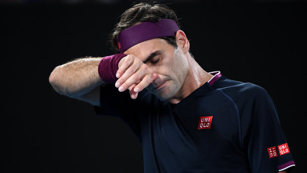 Federer in trouble against Djokovic in the men's semi final.